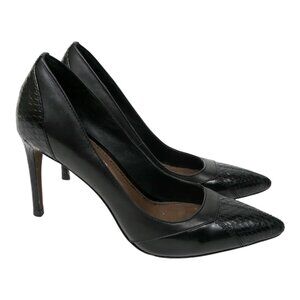 Vintage Y2K Donald J Pliner Black Snakeskin Pumps